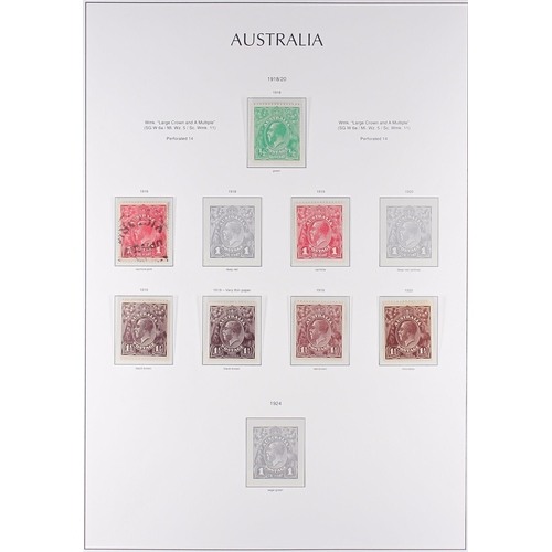 257 - AUSTRALIA 1913 - 1931 SPECIALIZED COLLECTION of 97 mint and used stamps, note 1914-20 mint set with ... 