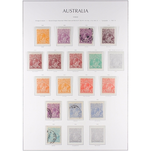 257 - AUSTRALIA 1913 - 1931 SPECIALIZED COLLECTION of 97 mint and used stamps, note 1914-20 mint set with ... 