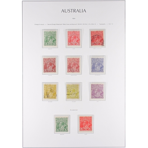 257 - AUSTRALIA 1913 - 1931 SPECIALIZED COLLECTION of 97 mint and used stamps, note 1914-20 mint set with ... 