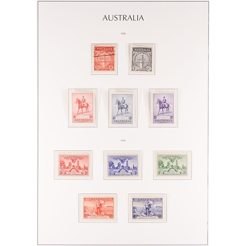 279 - AUSTRALIA 1927 - 1947 COLLECTION on hingeless album pages, of mint (many never hinged) & used stamps... 