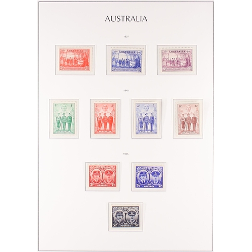 279 - AUSTRALIA 1927 - 1947 COLLECTION on hingeless album pages, of mint (many never hinged) & used stamps... 