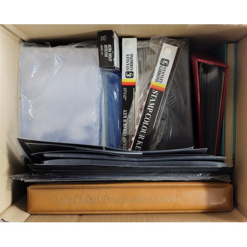 29 - EMPTY ALBUMS & BINDERS ETC Includes Royal Mail covers & presentation packs albums, four ring binders... 