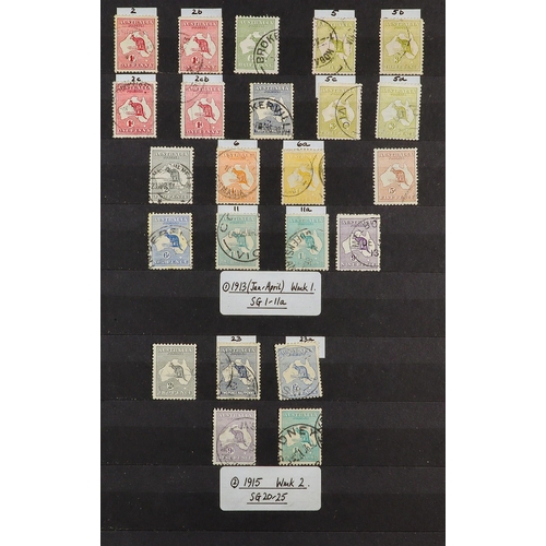 297 - AUSTRALIA COLLECTIONS WITH SPECIALISM IN BOX. Roos, heads and dues showing degrees of specialism wit... 