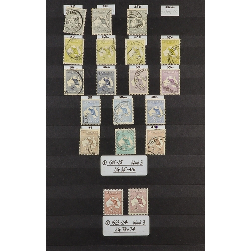 297 - AUSTRALIA COLLECTIONS WITH SPECIALISM IN BOX. Roos, heads and dues showing degrees of specialism wit... 