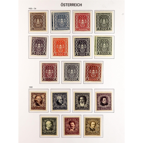 315 - AUSTRIA 1918 - 1930 COMPLETE MINT COLLECTION of postal, air post & postage due stamps on hingeless D... 