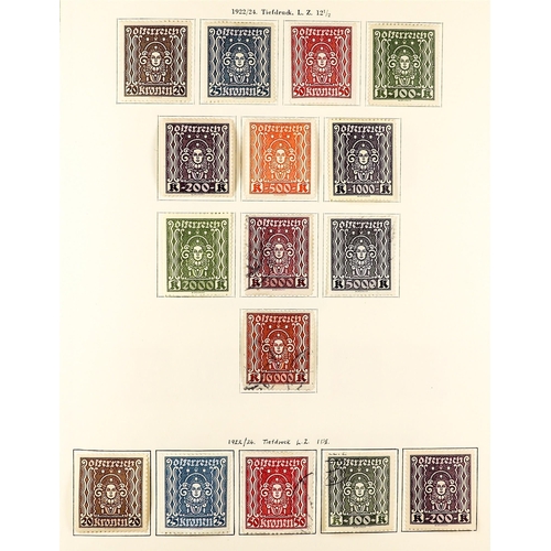 316 - AUSTRIA 1918 - 1937 REPUBLIC COLLECTION of chiefly mint / never hinged mint sets in album includes i... 