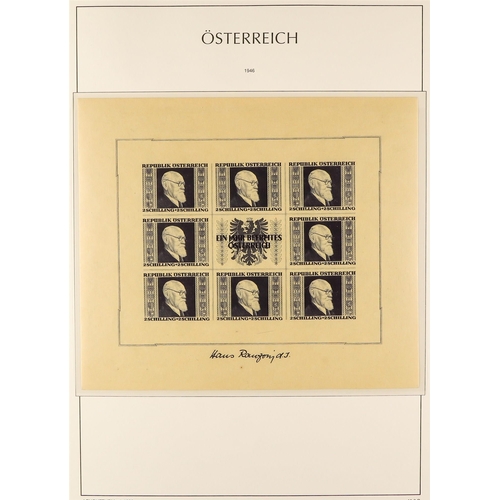 320 - AUSTRIA 1946 Karl Renner set of miniature sheets, SG MS976 (Michel 772B/775B), never hinged mint. Ca... 