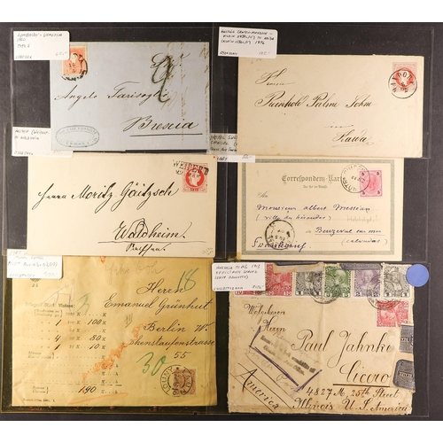 323 - AUSTRIA COVERS / POSTAL HISTORY STOCK range of 150+ covers priced to sell at $4200+ by an American s... 