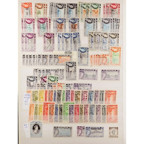 330 - BAHAMAS 1862 - 1964 COLLECTION of mint & used stamps on protective pages incl 25+ Chalons, KEVII ran... 