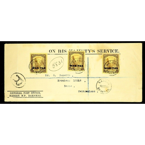 334 - BAHAMAS 1911 - 1937 USED STAMPS & COVERS on protective pages, note 1911-19 Staircase set, 1912-19 MC... 