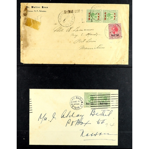 334 - BAHAMAS 1911 - 1937 USED STAMPS & COVERS on protective pages, note 1911-19 Staircase set, 1912-19 MC... 