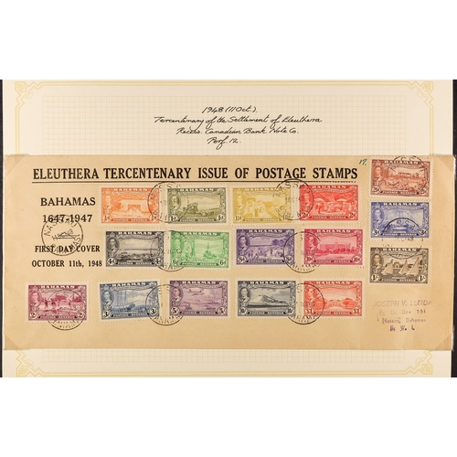 337 - BAHAMAS 1937 - 1952 COLLECTION in album, incl mint with companion used stamps, also additional cover... 