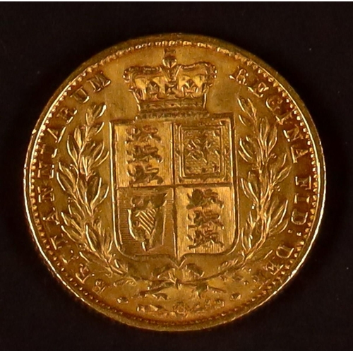 35 - GOLD SOVEREIGN 1858 full sovereign 22ct gold coin with unbarred A's in GRATIA, weight 7.98g. Lot 35 ... 