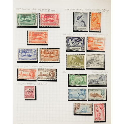 355 - BARBADOS 1861-1982 COLLECTION on pages, some used but mostly mint (many QEII sets never hinged) stam... 