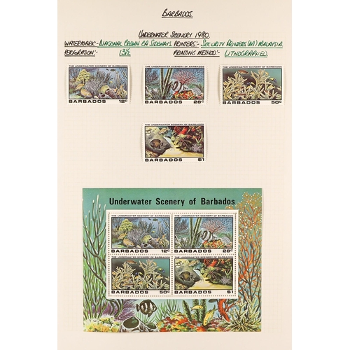 360 - BARBADOS 1953 - 2010 MINT COLLECTION in 2 albums, substantial & semi-specialized with changes of  pa... 