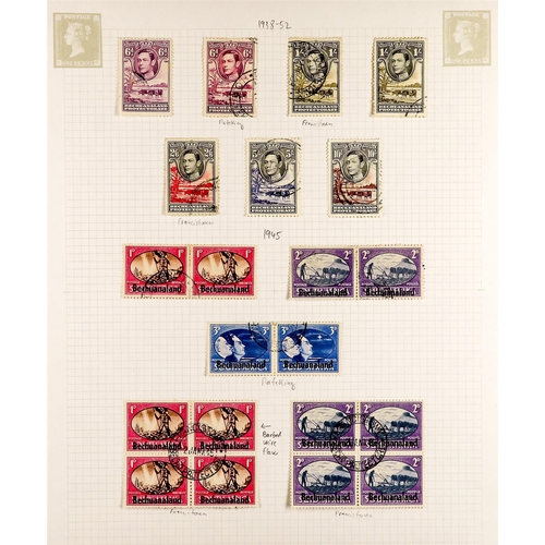 369 - BECHUANALAND 1904 - 1966 USED COLLECTION on album pages, note 1904-13 vals to 1s, 1913-24 set (no 2½... 