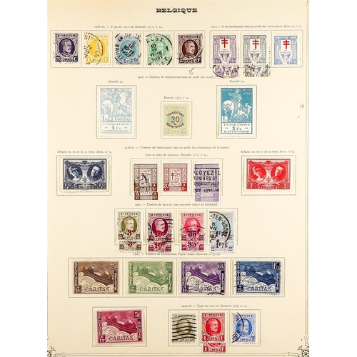 370 - BELGIUM 1849 - 1942 COLLECTION of around 700 chiefly used stamps on album pages, comprehensive incl ... 