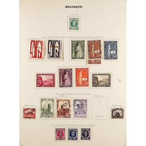 370 - BELGIUM 1849 - 1942 COLLECTION of around 700 chiefly used stamps on album pages, comprehensive incl ... 