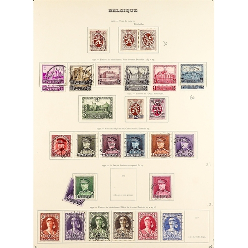 370 - BELGIUM 1849 - 1942 COLLECTION of around 700 chiefly used stamps on album pages, comprehensive incl ... 