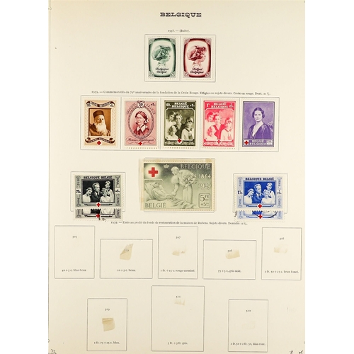 370 - BELGIUM 1849 - 1942 COLLECTION of around 700 chiefly used stamps on album pages, comprehensive incl ... 