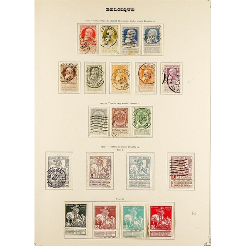 370 - BELGIUM 1849 - 1942 COLLECTION of around 700 chiefly used stamps on album pages, comprehensive incl ... 