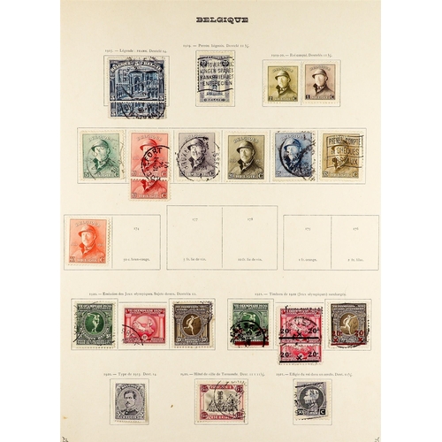 370 - BELGIUM 1849 - 1942 COLLECTION of around 700 chiefly used stamps on album pages, comprehensive incl ... 