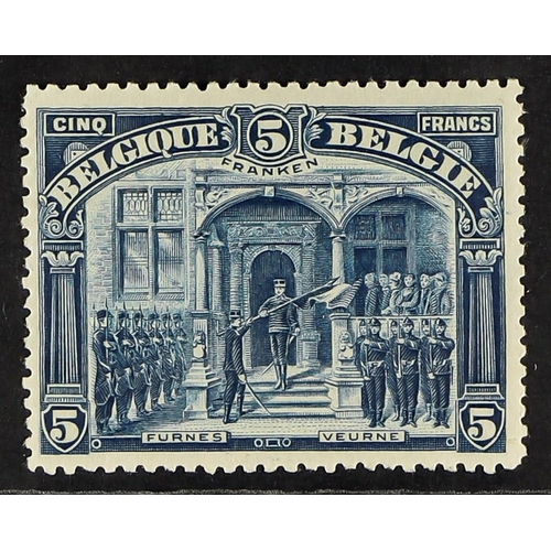 375 - BELGIUM 1915 5f blue inscribed 'FRANKEN' perf 14, COB 147 (Michel 127 A), never hinged mint. Cat €22... 