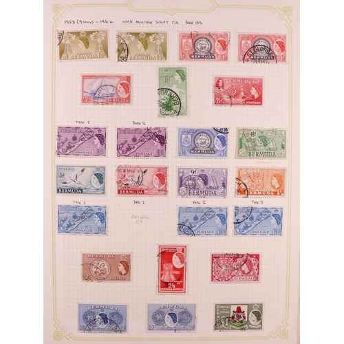 378 - BERMUDA 1865 - 1968 COLLECTIONS IN FOLDER. Mint and used on pages. Includes QV sets, 1875 3d wmk inv... 