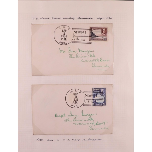 390 - BERMUDA 1918 - 1948 COLLECTION OF COVERS annotated on pages, in album with censored & uncensored 'Wa... 