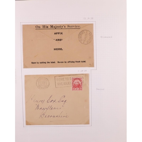 390 - BERMUDA 1918 - 1948 COLLECTION OF COVERS annotated on pages, in album with censored & uncensored 'Wa... 