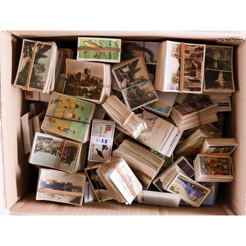 40 - LARGE HOLDING OF CIGARETTE AND TEA CARDS. Over 18kg of loose cards in 2 boxes. Also, a third box wit... 