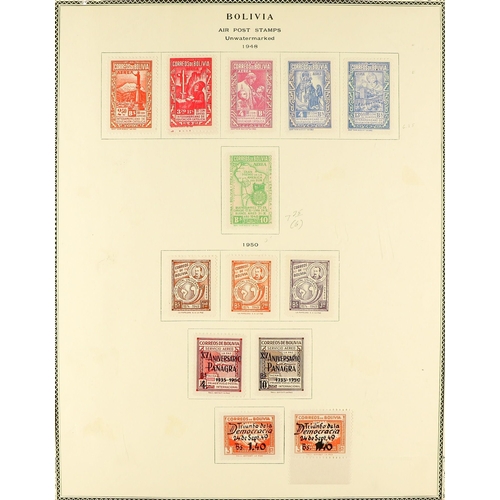 403 - BOLIVIA 1900 - 1974 COLLECTION of mint stamps in large album, many sets, miniature sheets, postage d... 