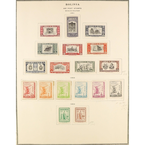 403 - BOLIVIA 1900 - 1974 COLLECTION of mint stamps in large album, many sets, miniature sheets, postage d... 