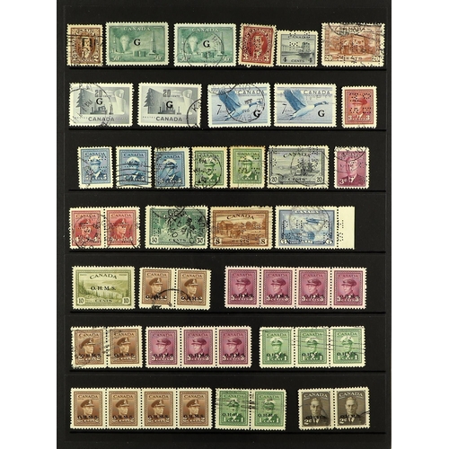 463 - CANADA OFFICIAL STAMPS 1939 - 1953 chiefly used on protective pages includes blocks, stc £2000+ (ove... 