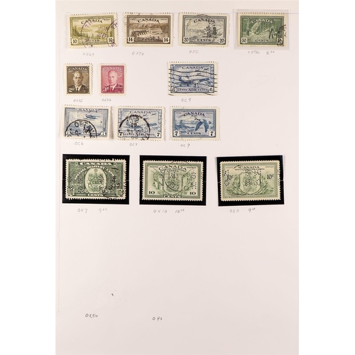 463 - CANADA OFFICIAL STAMPS 1939 - 1953 chiefly used on protective pages includes blocks, stc £2000+ (ove... 