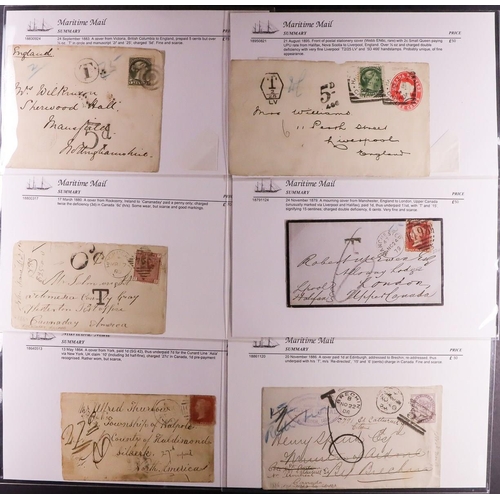 464 - CANADA POSTAGE DUE MAIL 1852 - 1895 a group of 15 covers (+1 front) sent between GB and Canada (both... 