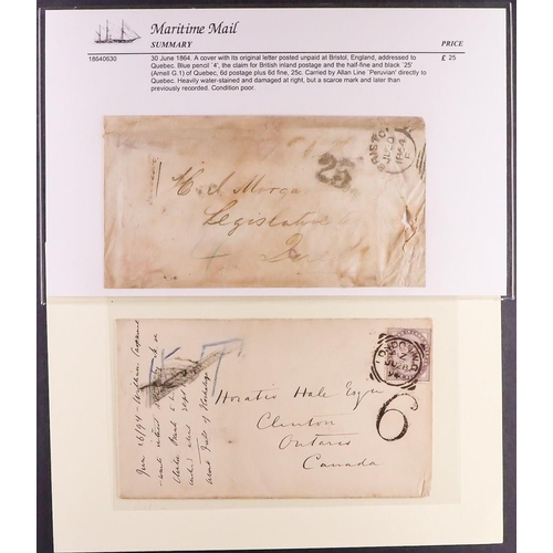 464 - CANADA POSTAGE DUE MAIL 1852 - 1895 a group of 15 covers (+1 front) sent between GB and Canada (both... 