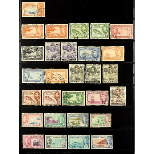 469 - CAYMAN IS. 1900 - 1950 FINE USED COLLECTION on stock pages, chiefly all different, includes 1902-03 ... 