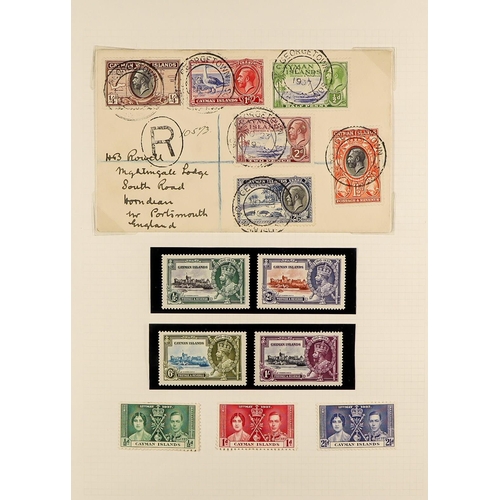 472 - CAYMAN IS. 1900 - 1976 COLLECTION of around 250 mint stamps & covers, on album pages, The QV to KGVI... 