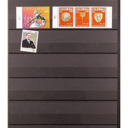 491 - COLOMBIA 1994 - 1998 NEVER HINGED MINT collection on protective pages (approx 120 stamps & m/sheet's... 