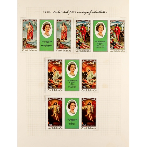 500 - COOK IS. 1963 - 1970 IMPERFS COLLECTION. A collection of never hinged mint imperf pairs, note such t... 