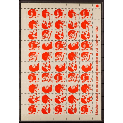 521 - DENMARK CHRISTMAS SEAL PROOFS 1958 - 1983 Christmas Seals in a range of colour separations, both imp... 