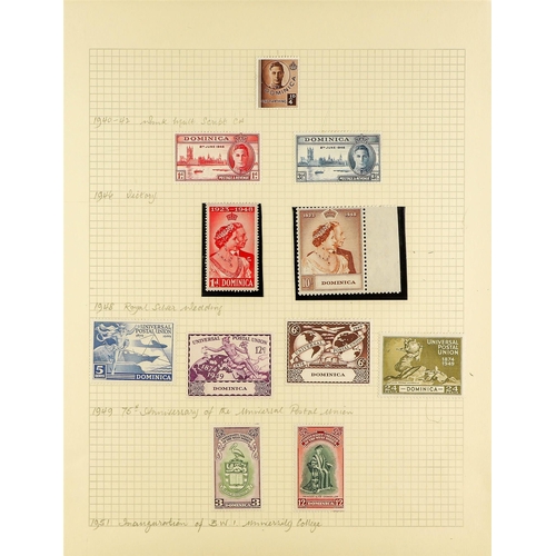 522 - DOMINICA 1886 - 1972 MINT COLLECTION on album pages, cat £600+ (approx 280 stamps) Lot 522 (M) [b]