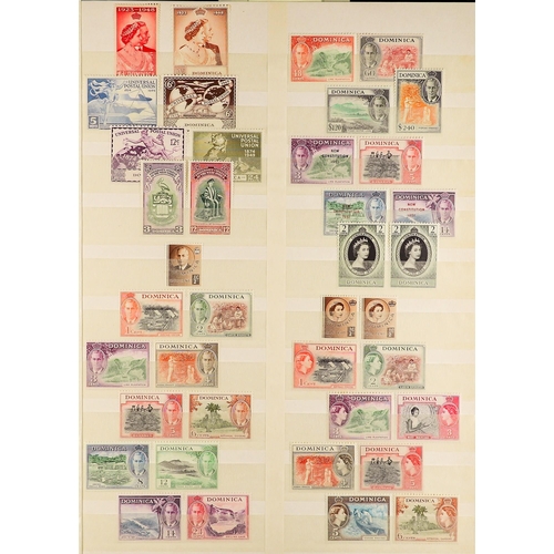 524 - DOMINICA 1903 - 1975 COLLECTION of mint stamps on protective pages, 1903-07 set to 2s6d, 1908-20 set... 