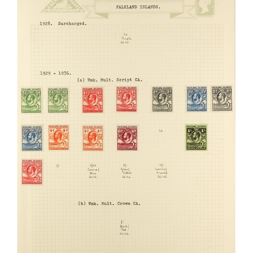 542 - FALKLAND IS. 1889 - 1976 FINE MINT COLLECTION includes 1889-91 4d wmk reversed (thin, cat £550) no g... 