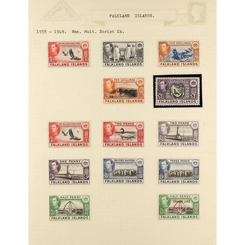 542 - FALKLAND IS. 1889 - 1976 FINE MINT COLLECTION includes 1889-91 4d wmk reversed (thin, cat £550) no g... 