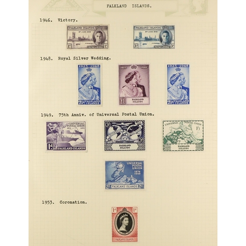 542 - FALKLAND IS. 1889 - 1976 FINE MINT COLLECTION includes 1889-91 4d wmk reversed (thin, cat £550) no g... 