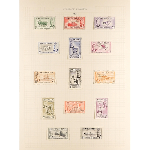 546 - FALKLAND IS. 1937 - 1952 FINE USED COLLECTION complete from 1937 Coronation to the 1952 Pictorial de... 