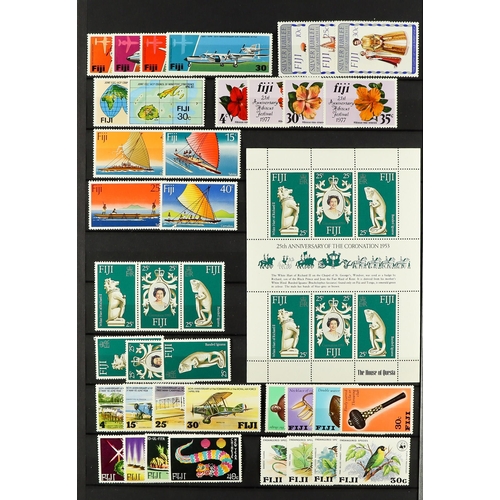 561 - FIJI 1967 - 1989 NEVER HINGED MINT COLLECTION near- complete for the entire period, on protective pa... 