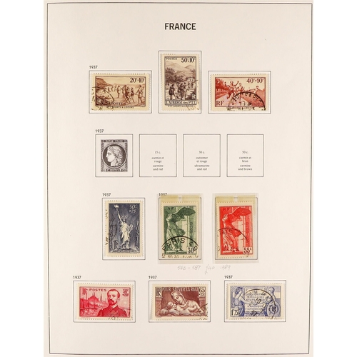 567 - FRANCE 1849 - 1969 USED COLLECTION of around 1800 stamps in a Davo 'France' album, comprehensive wit... 